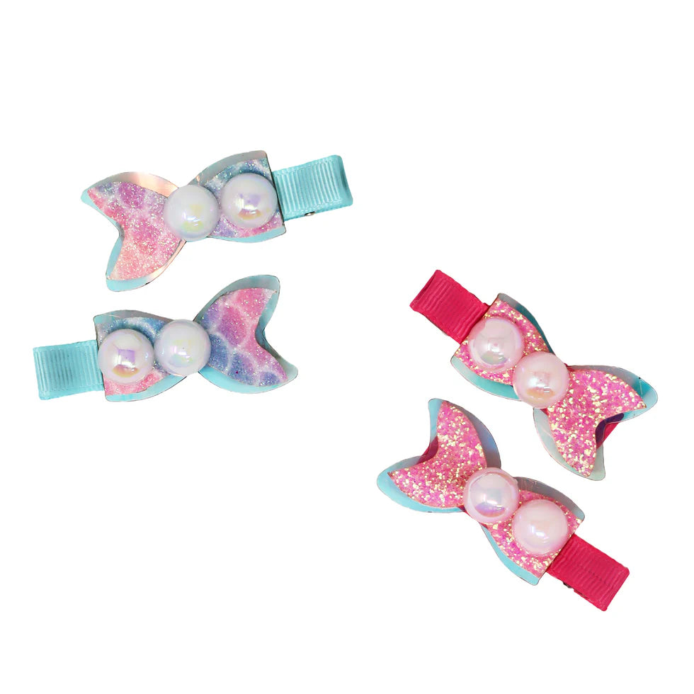 PINK POPPY - PEARL MERMAID TAIL HAIR CLIPS