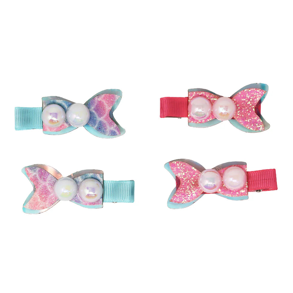 PINK POPPY - PEARL MERMAID TAIL HAIR CLIPS