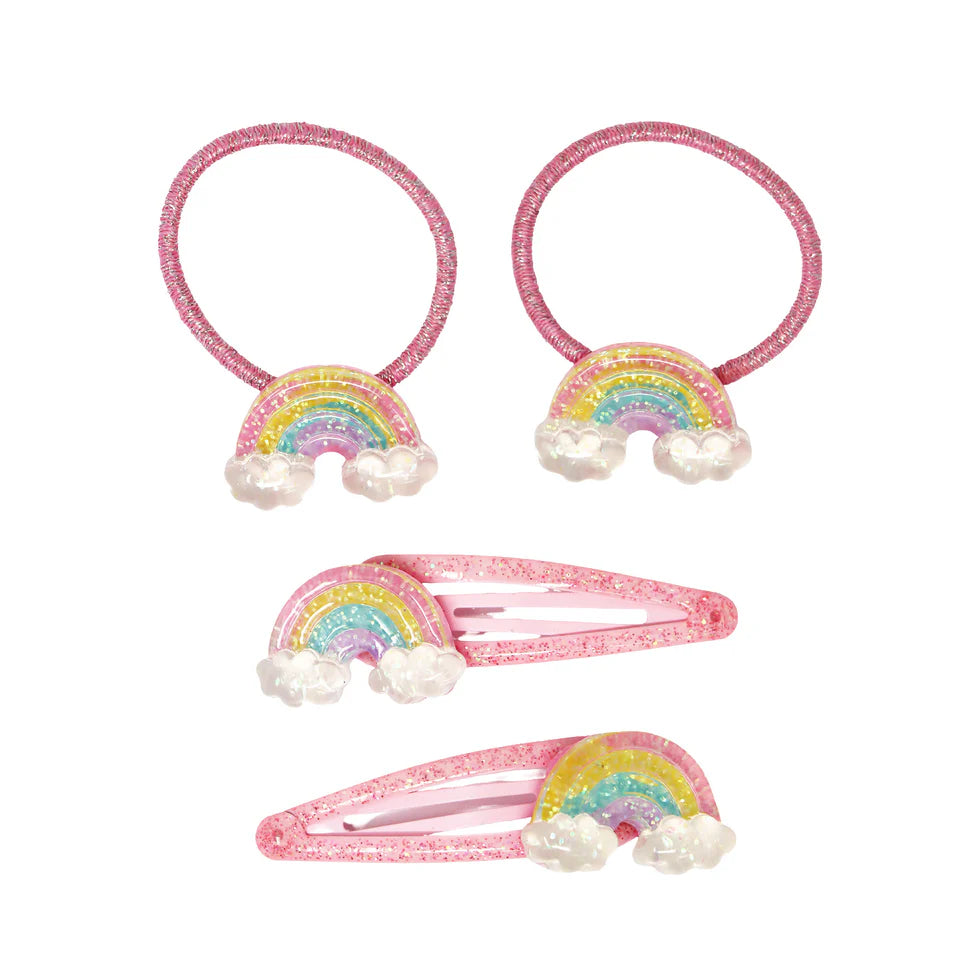 PINK POPPY - GLITTER RAINBOW HAIR ACCESSORIES SET