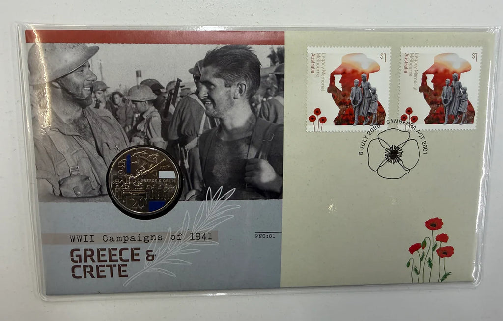 2026 20C WWII CAMPAIGNS OF 1941 GREECE AND CRETE UNCIRCULATED COIN