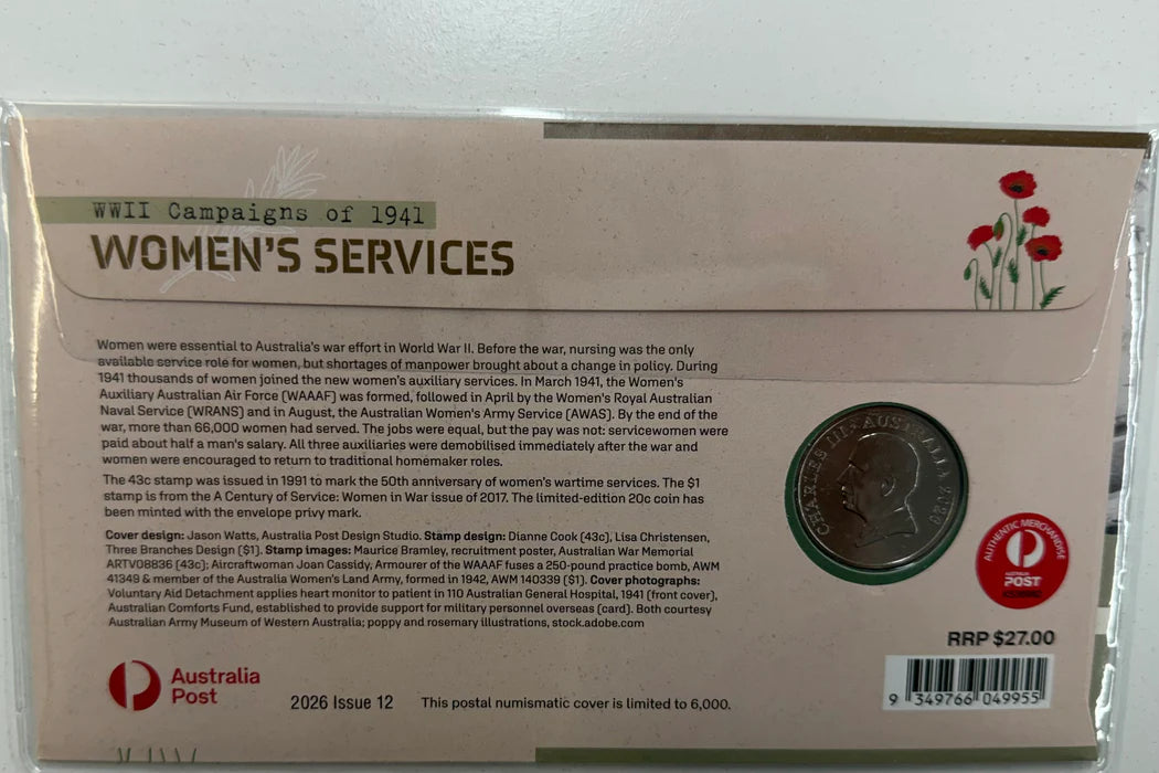 2026 20C WWII CAMPAIGNS OF 1941 WOMEN'S SERVICES UNCIRCULATED COIN
