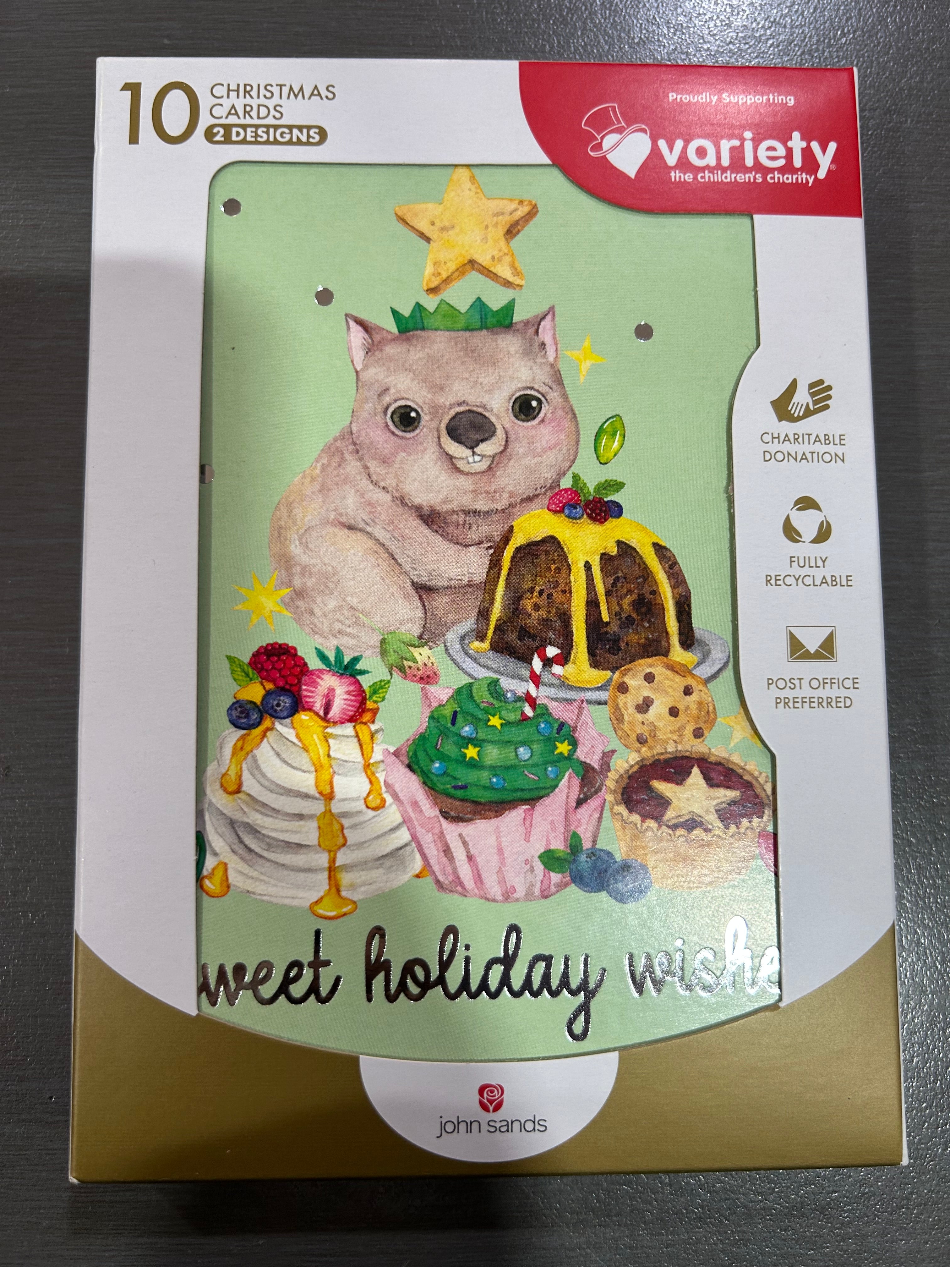 CHRISTMAS CHARITY BOXED CARDS SWEET HOLIDAY WISH