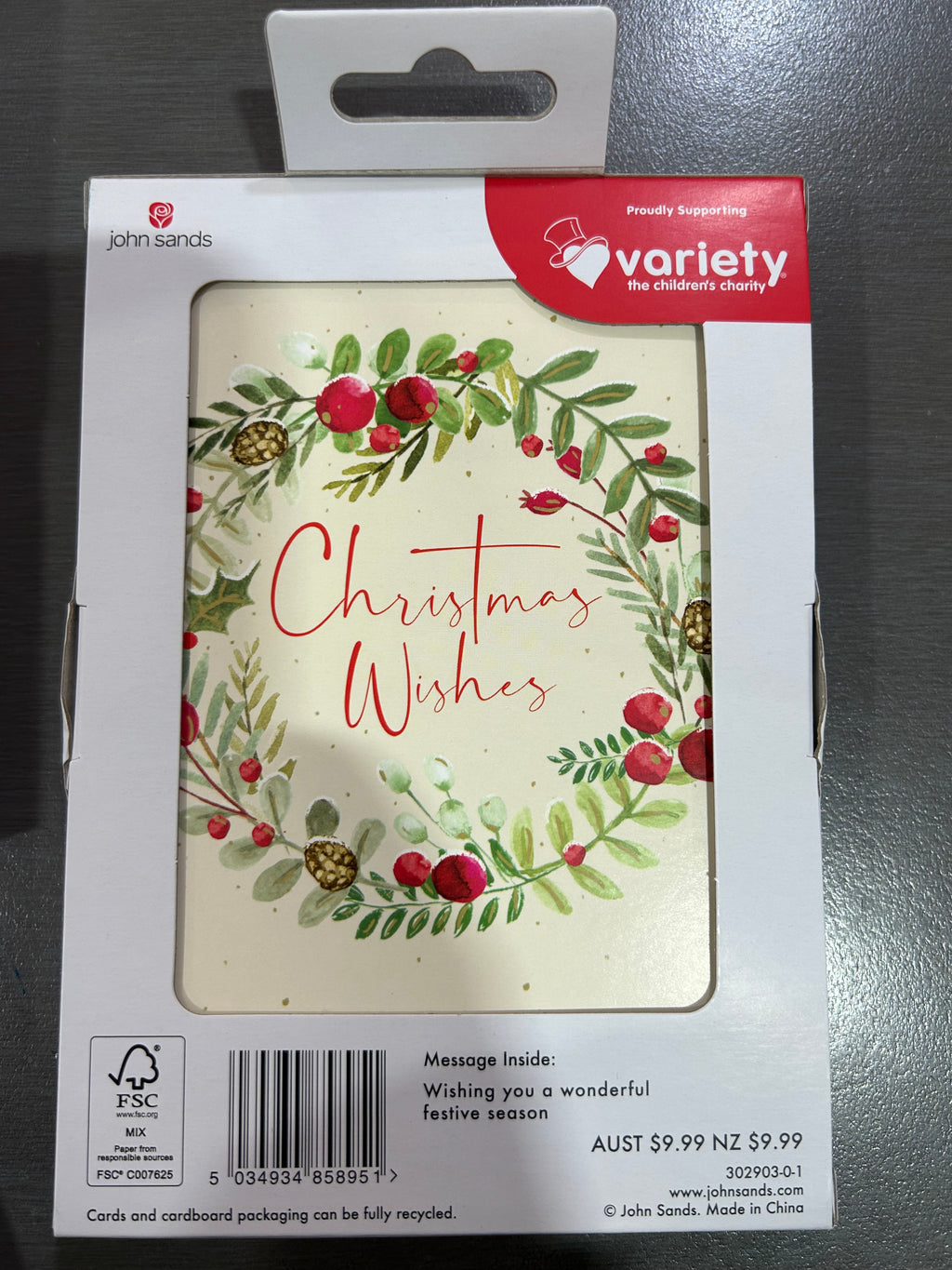 MERRY CHRISTMAS CHARITY CARDS 10 PACK 2 DESIGNS