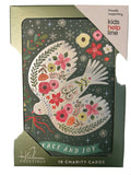 Christmas Charity Boxed Cards - Peace and Joy Floral Dove