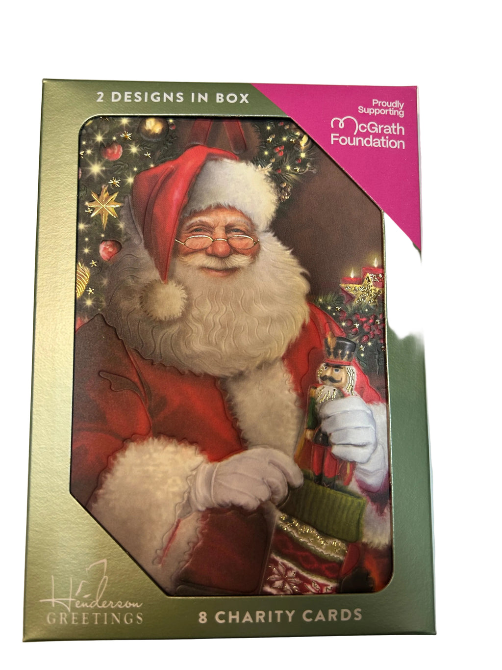 Christmas Charity Boxed Cards - Santa With Stocking (2 Designs)