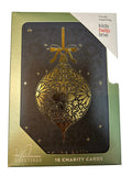 Christmas Charity Boxed Cards - Gold Floral Bauble