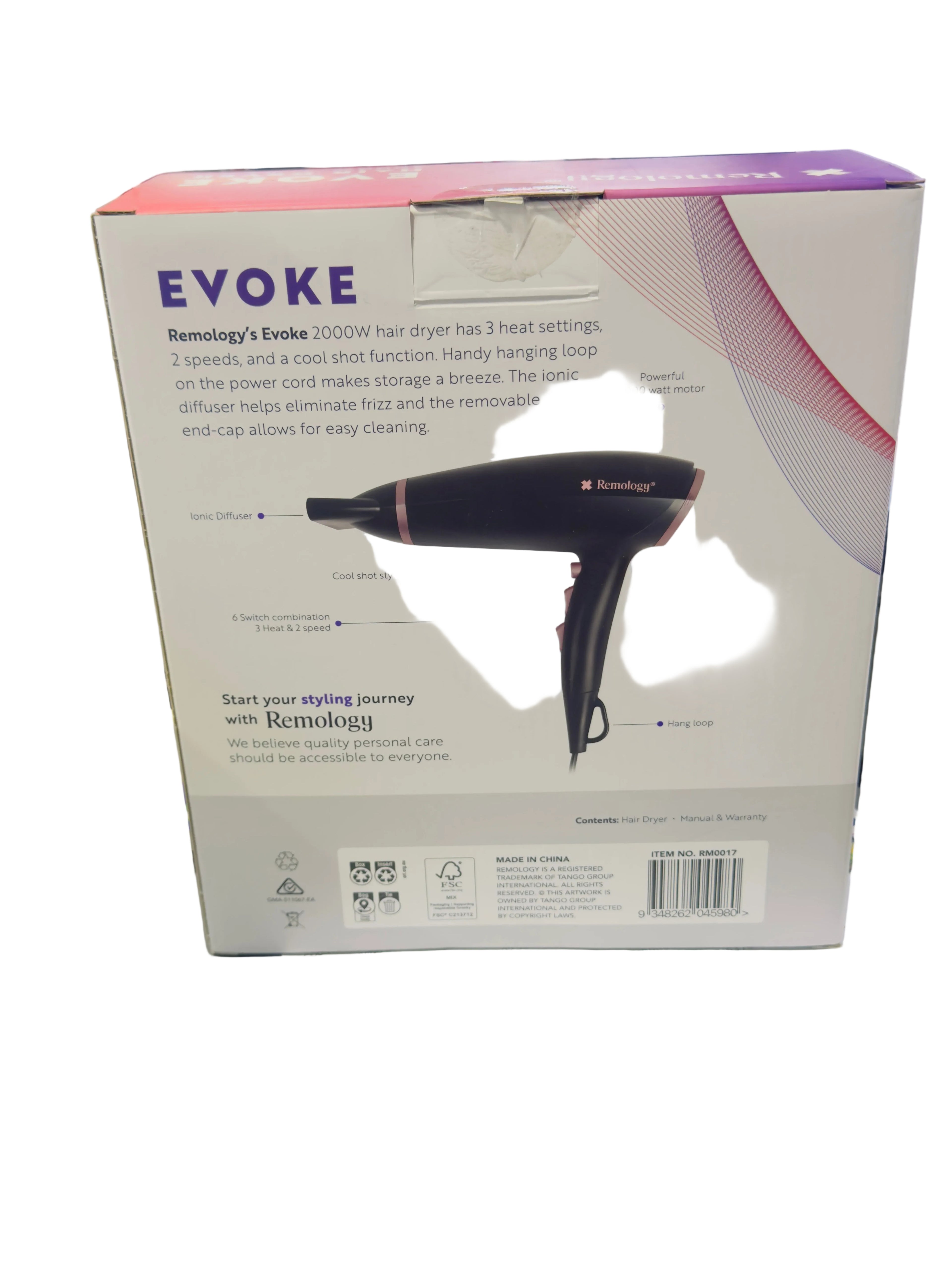 REMOLOGY EVOKE HAIR DRYER 2000W