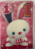 PLANET HAPPY BADGE 1 GIRL BIRTHDAY CARD