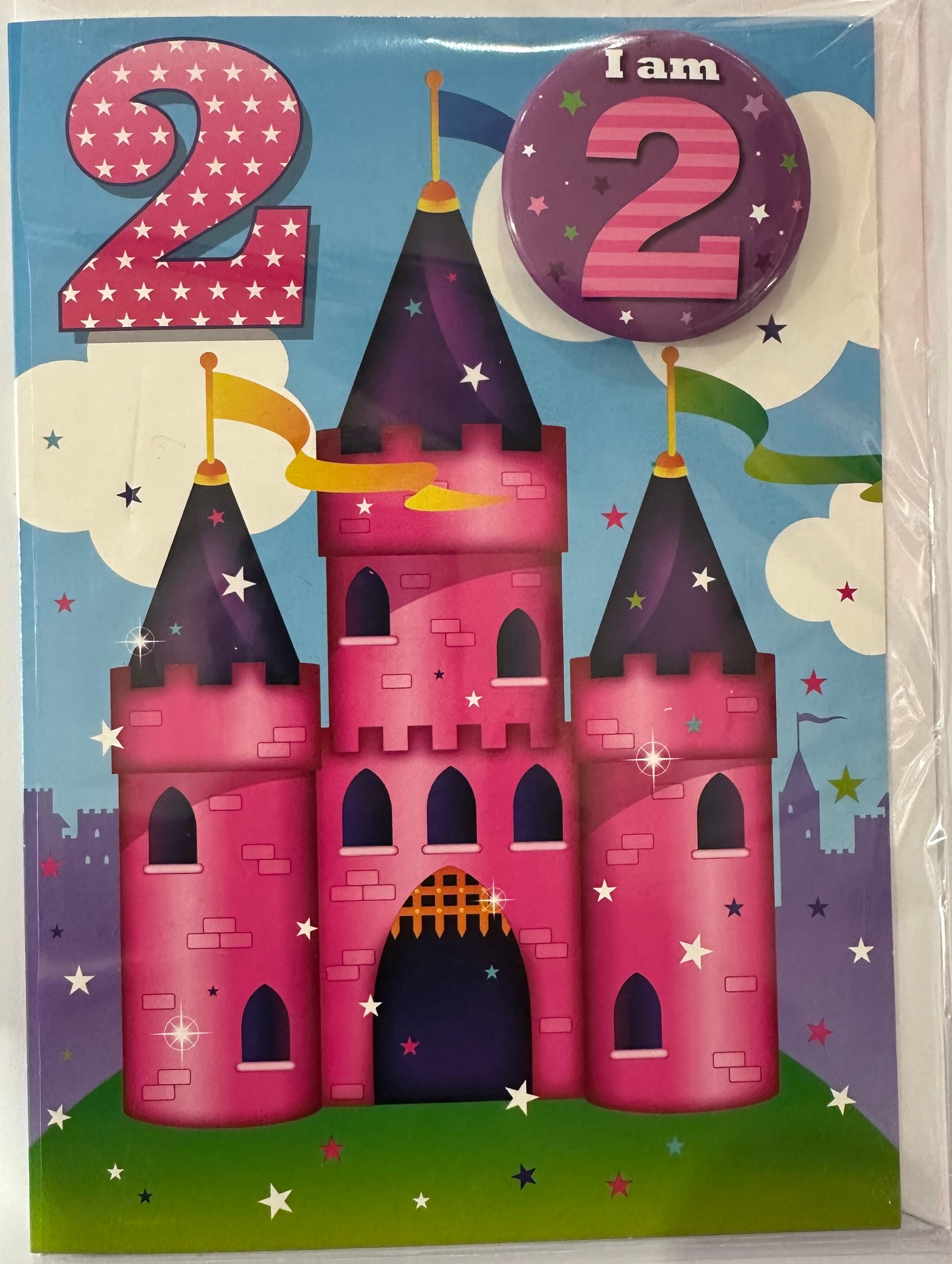 PLANET HAPPY BADGE 2 GIRL BIRTHDAY CARD