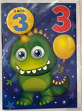 PLANET HAPPY BADGE 3 BOY BIRTHDAY CARD