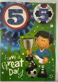 PLANET HAPPY BADGE 5 BOY BIRTHDAY CARD