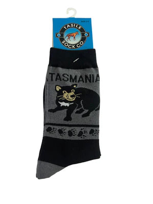 SOCK TASMANIA DEVIL IN SOCK BLACK 3-8