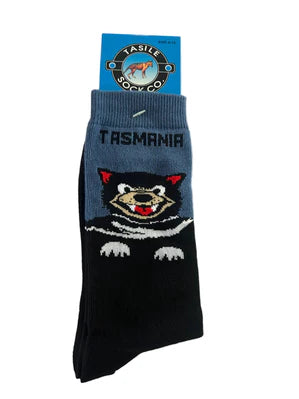 SOCK TASMANIAN DEVIL IN SOCK BLACK 6-12
