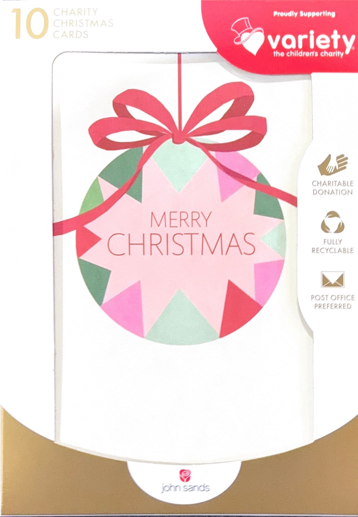 Charity Christmas Boxed Cards/ Geometric Bauble Ornament