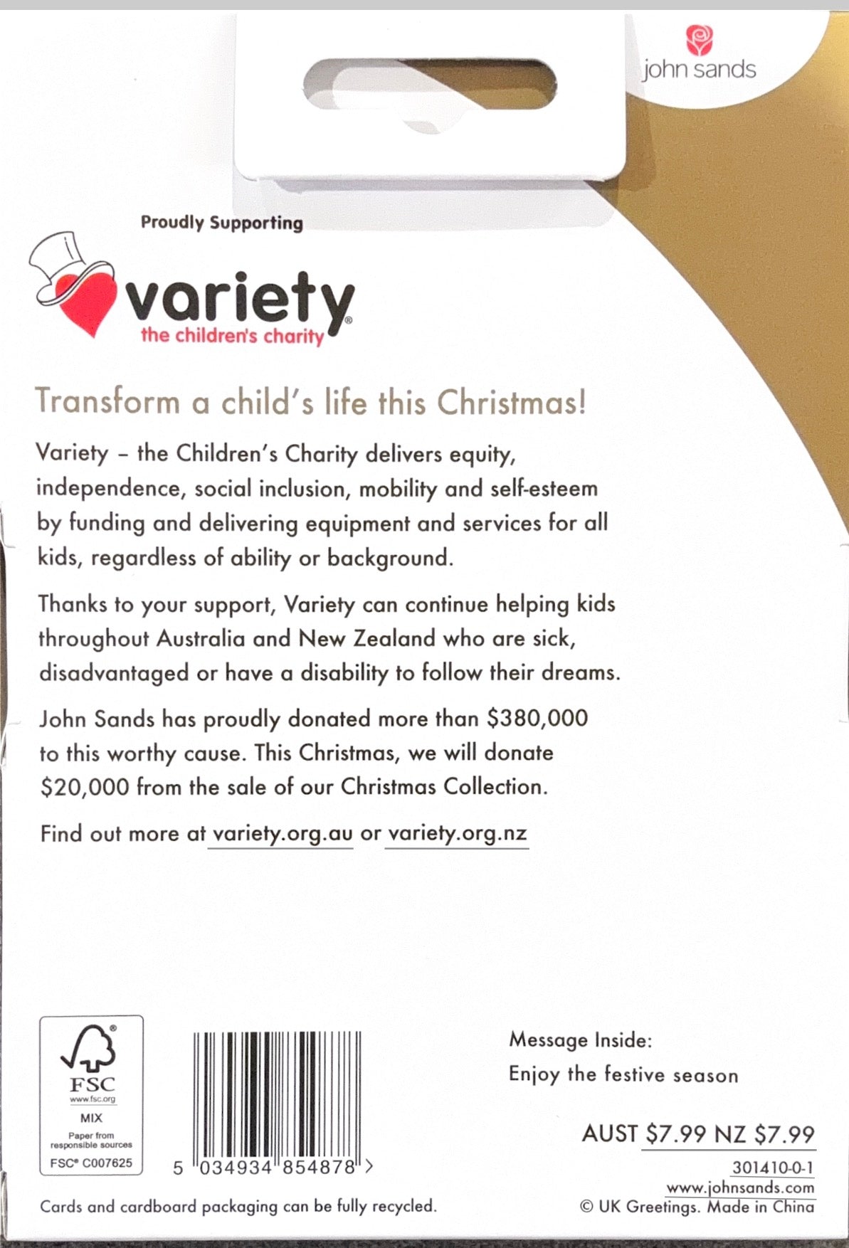 Charity Christmas Boxed Cards/ Geometric Bauble Ornament