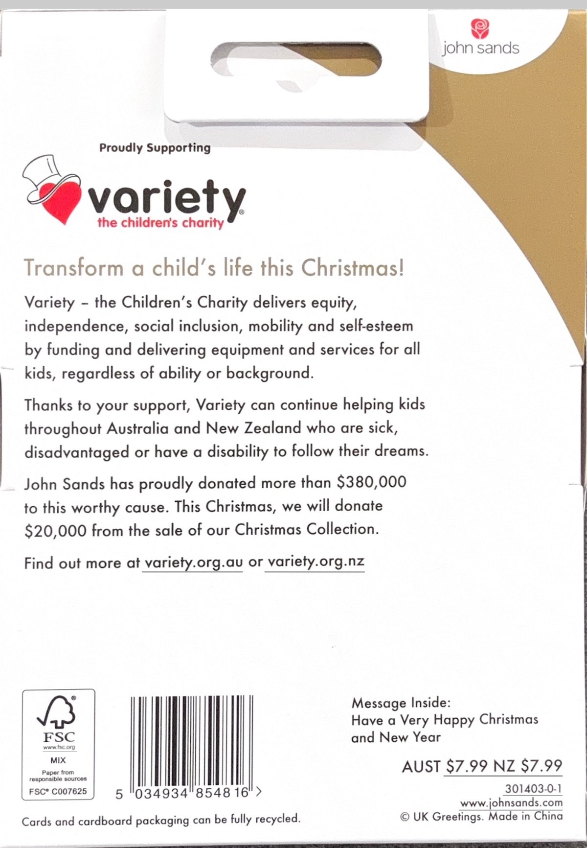Charity Christmas Boxed Cards/ Robin Bird Festive