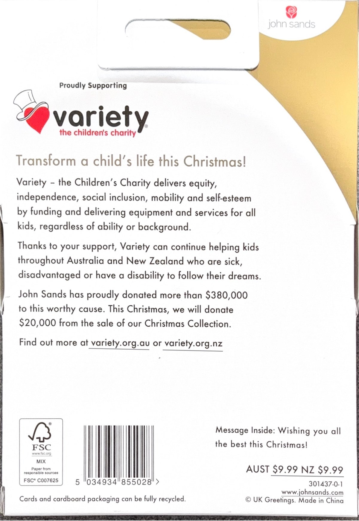 Charity Christmas Boxed Cards/ /Christmas Wishes