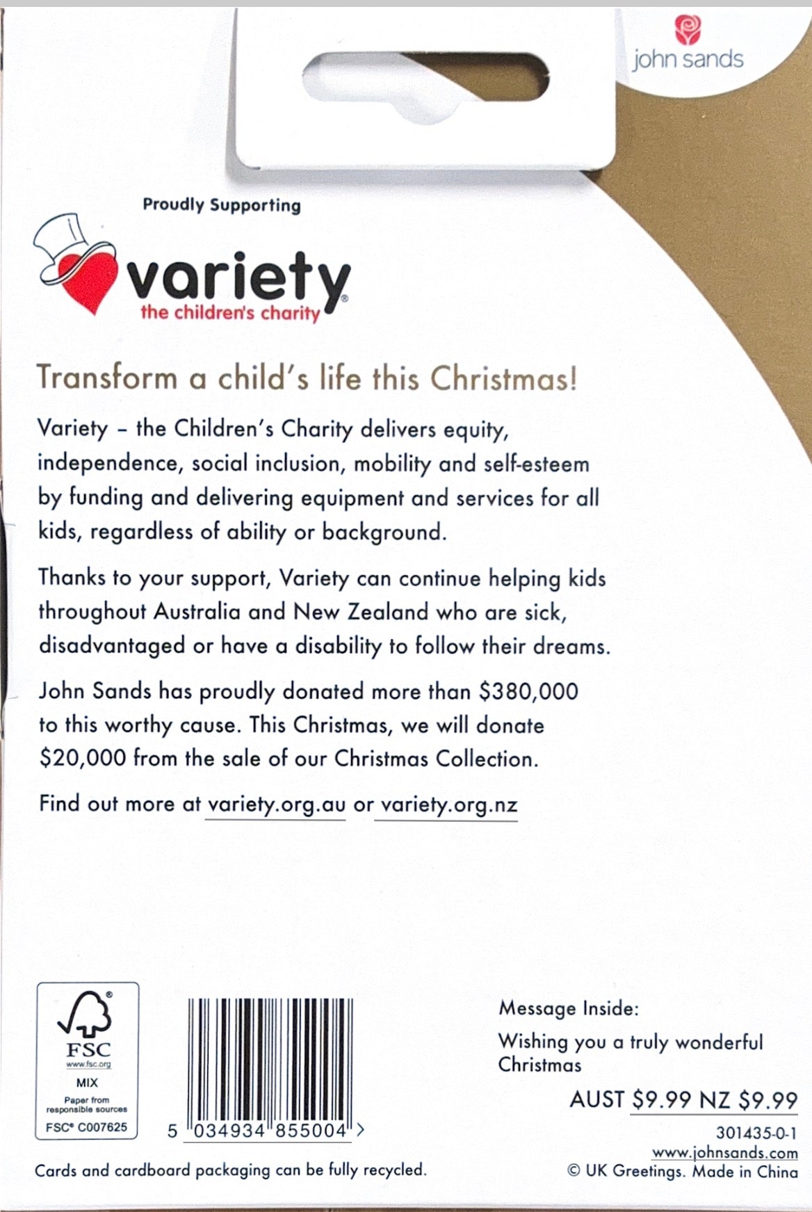 Charity Christmas Boxed Cards/  Snow Globe Deer Forest