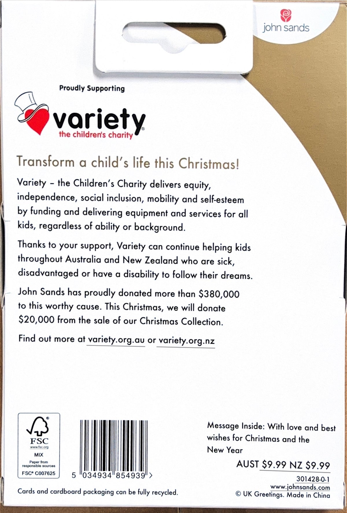 Charity Christmas Boxed Cards/ Red Merry Christmas Botanical Leaves