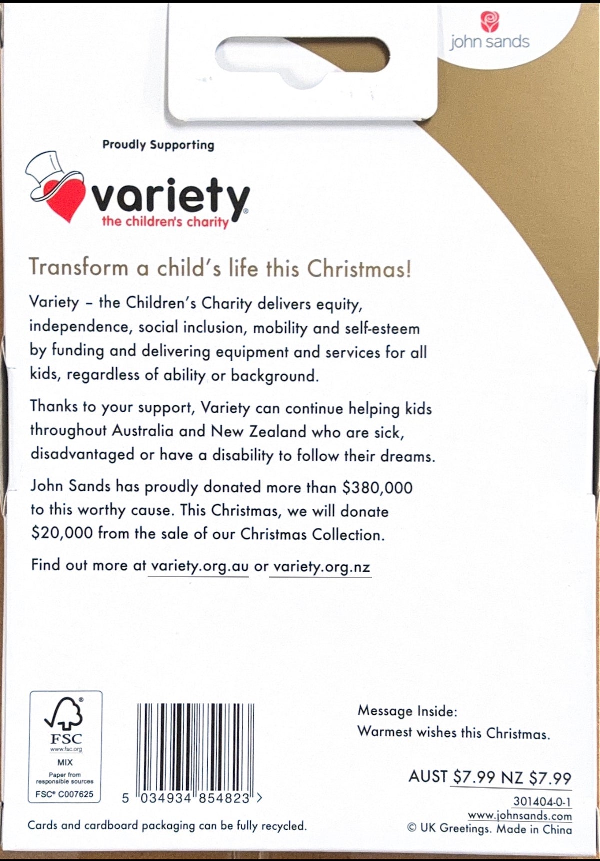 Charity Christmas Boxed Cards/ Red Background Leafy Wreath