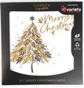 Charity Christmas Boxed Cards/ Gold Foil Botanical Tree Variety