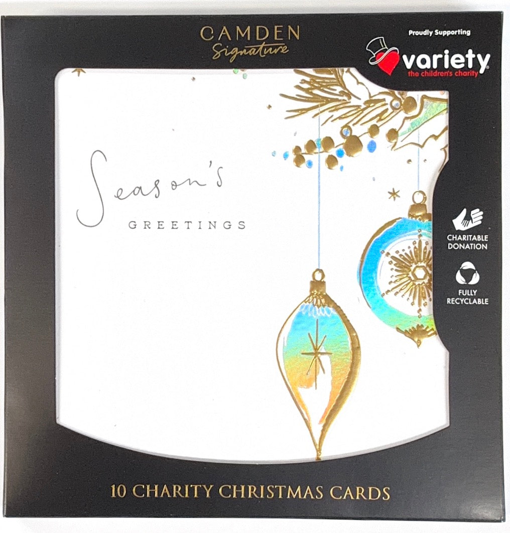 Charity Christmas Boxed Cards/ Hanging Ornaments Baubles Variety