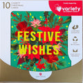 Charity Christmas Boxed Cards/ Festive Wishes Floral Poinsettia