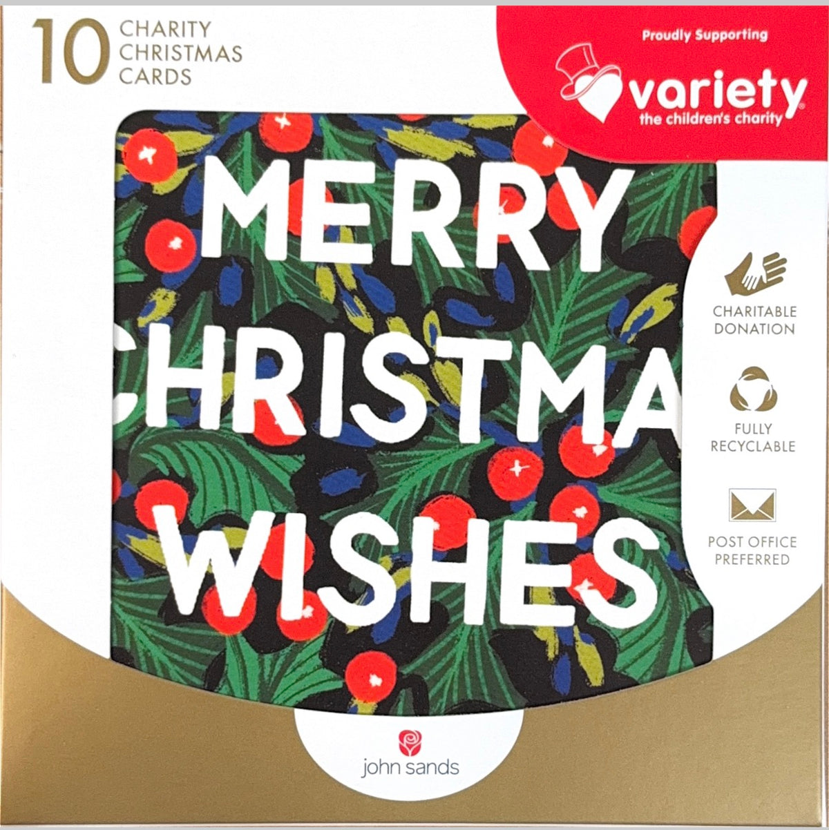 Charity Christmas Boxed Cards/ Power Merry Christmas Wishes