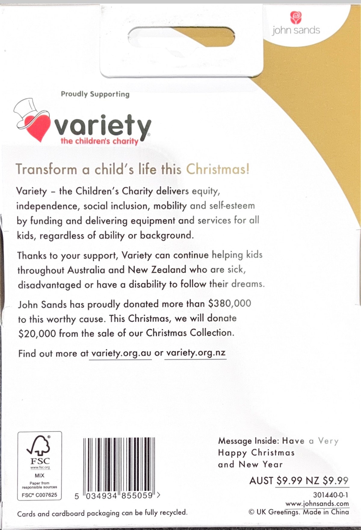 Charity Christmas Boxed Cards/ Santa on
