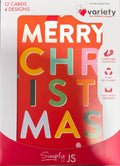 Charity Christmas Boxed Cards/ Merry &amp; Bright Typography