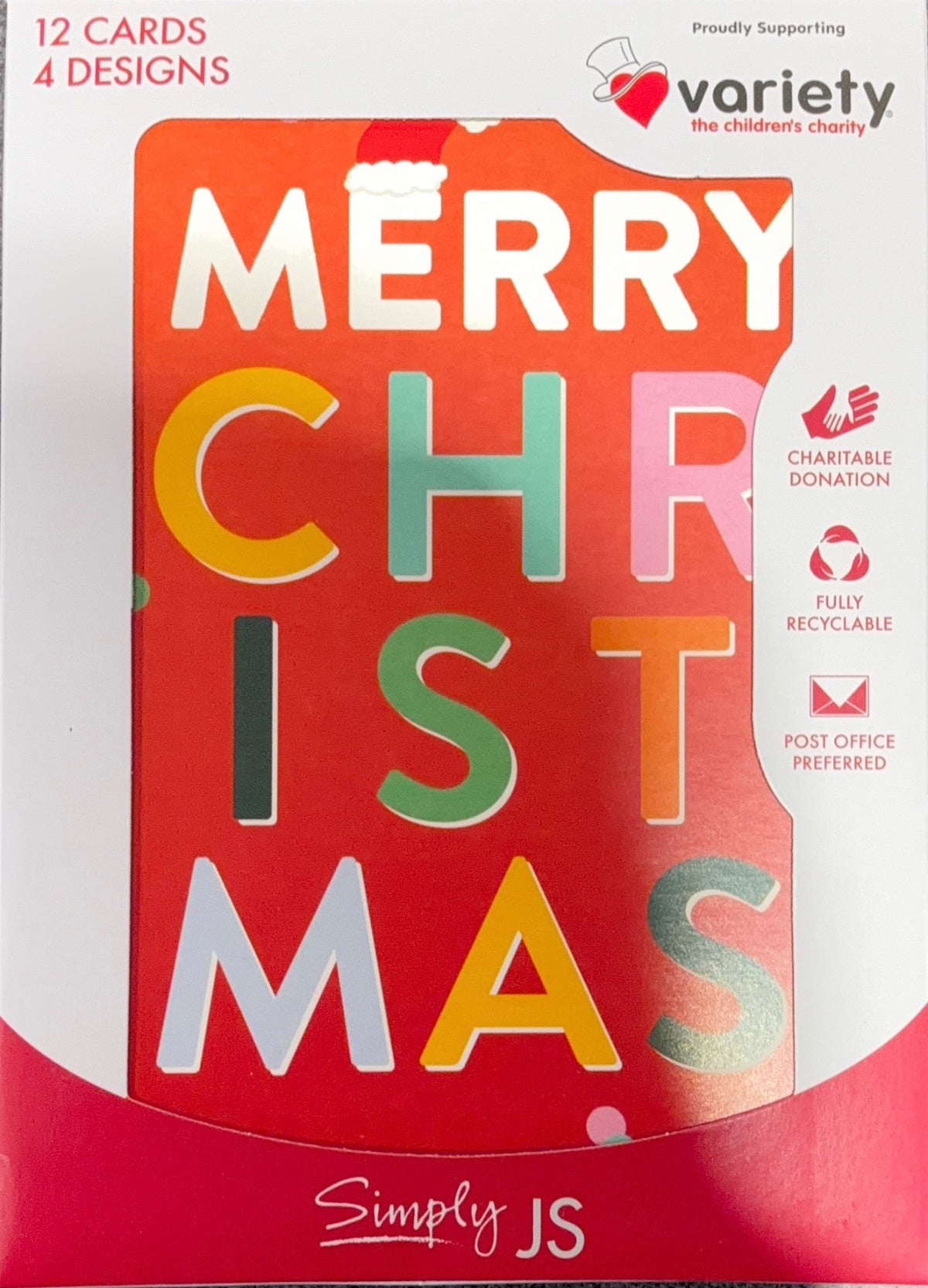 Charity Christmas Boxed Cards/ Merry &amp; Bright Typography