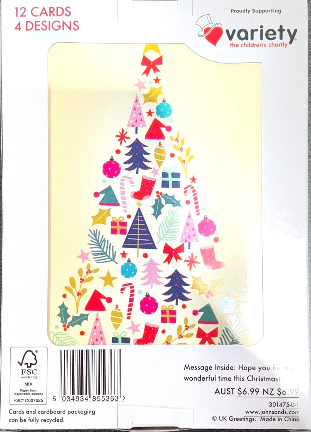 Charity Christmas Boxed Cards/ Icon Christmas Tree