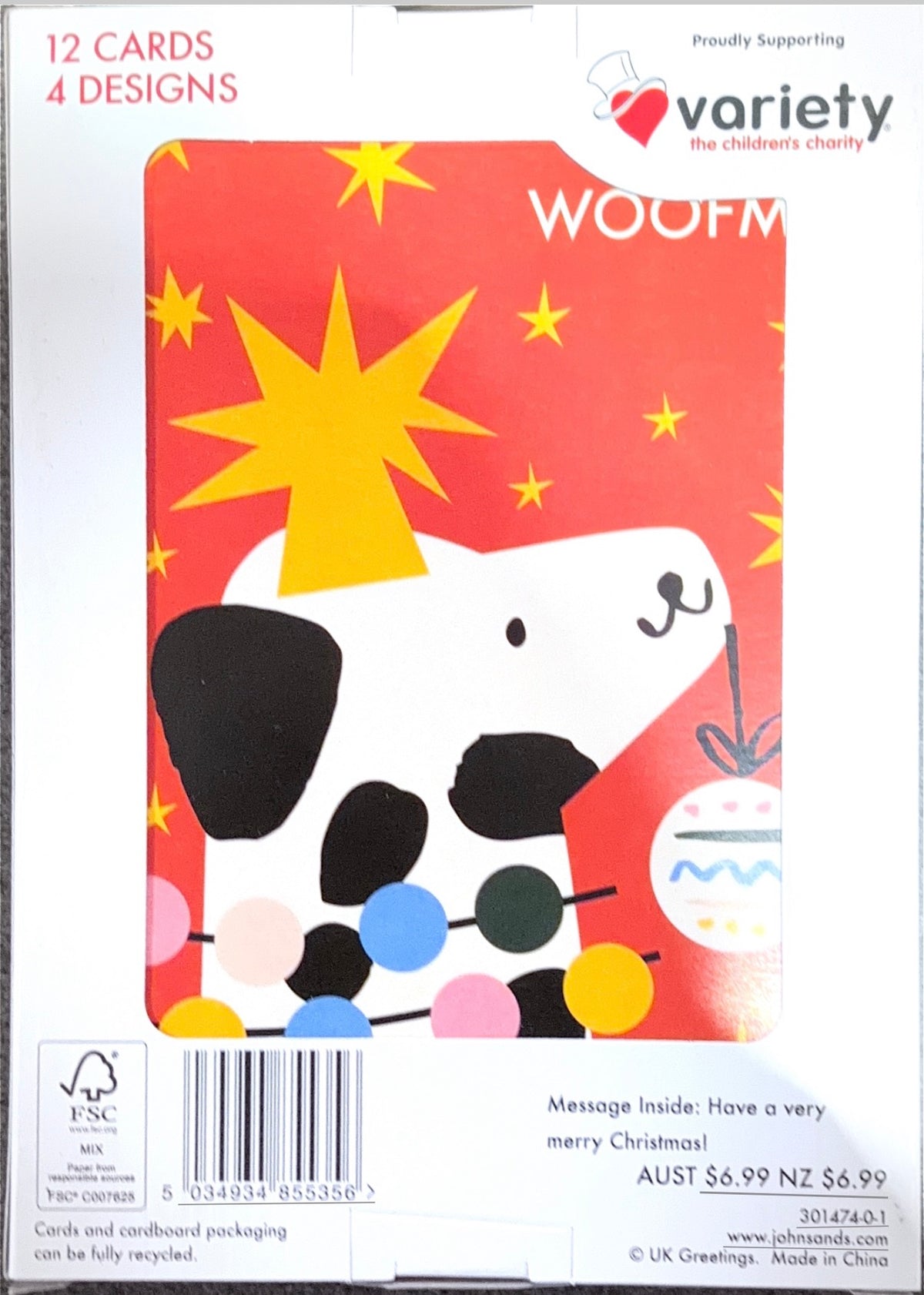 Charity Christmas Boxed Cards/ Santa Paws Woofmas Dogs