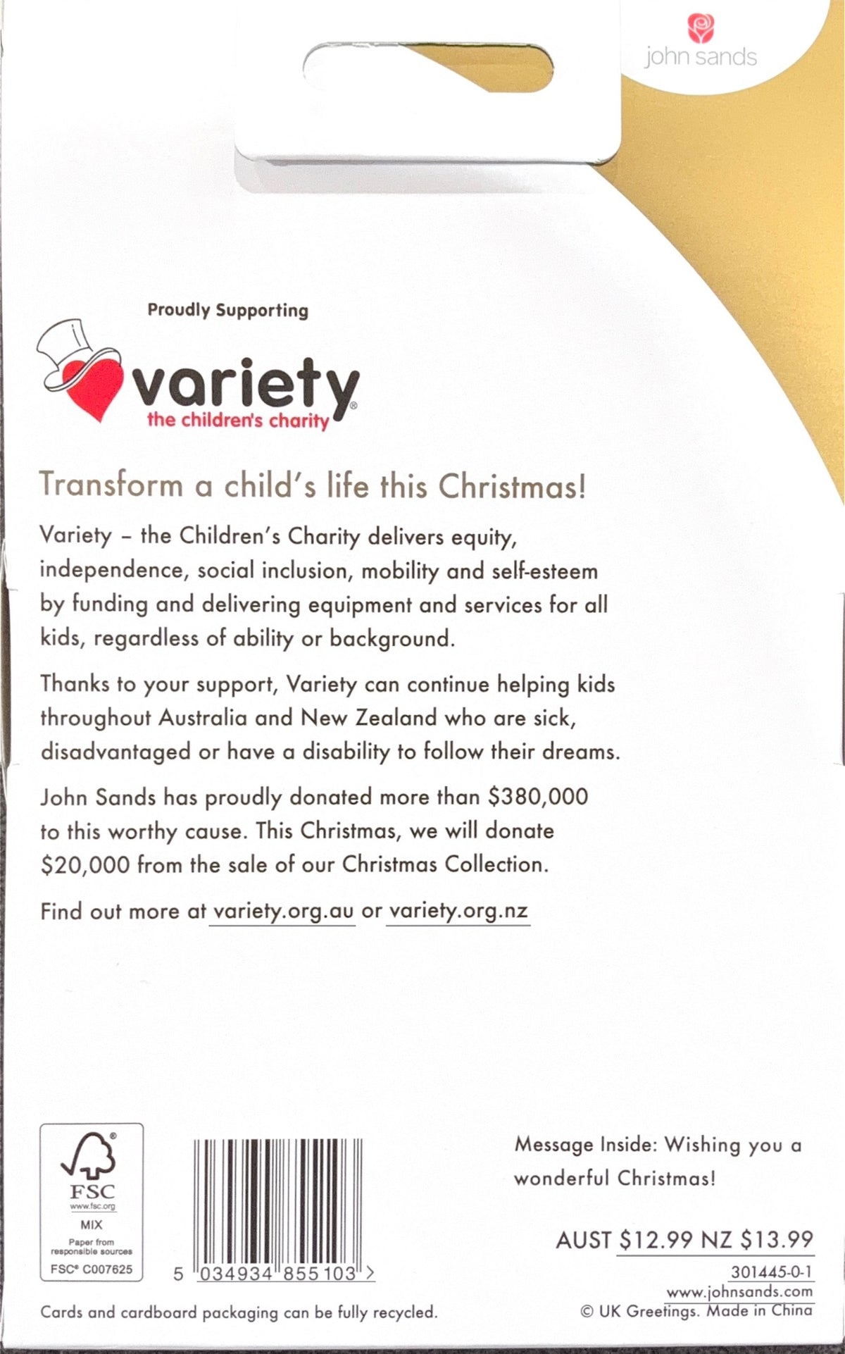 Charity Christmas Boxed Cards/ Merry Christmas Tree Red Ribbons