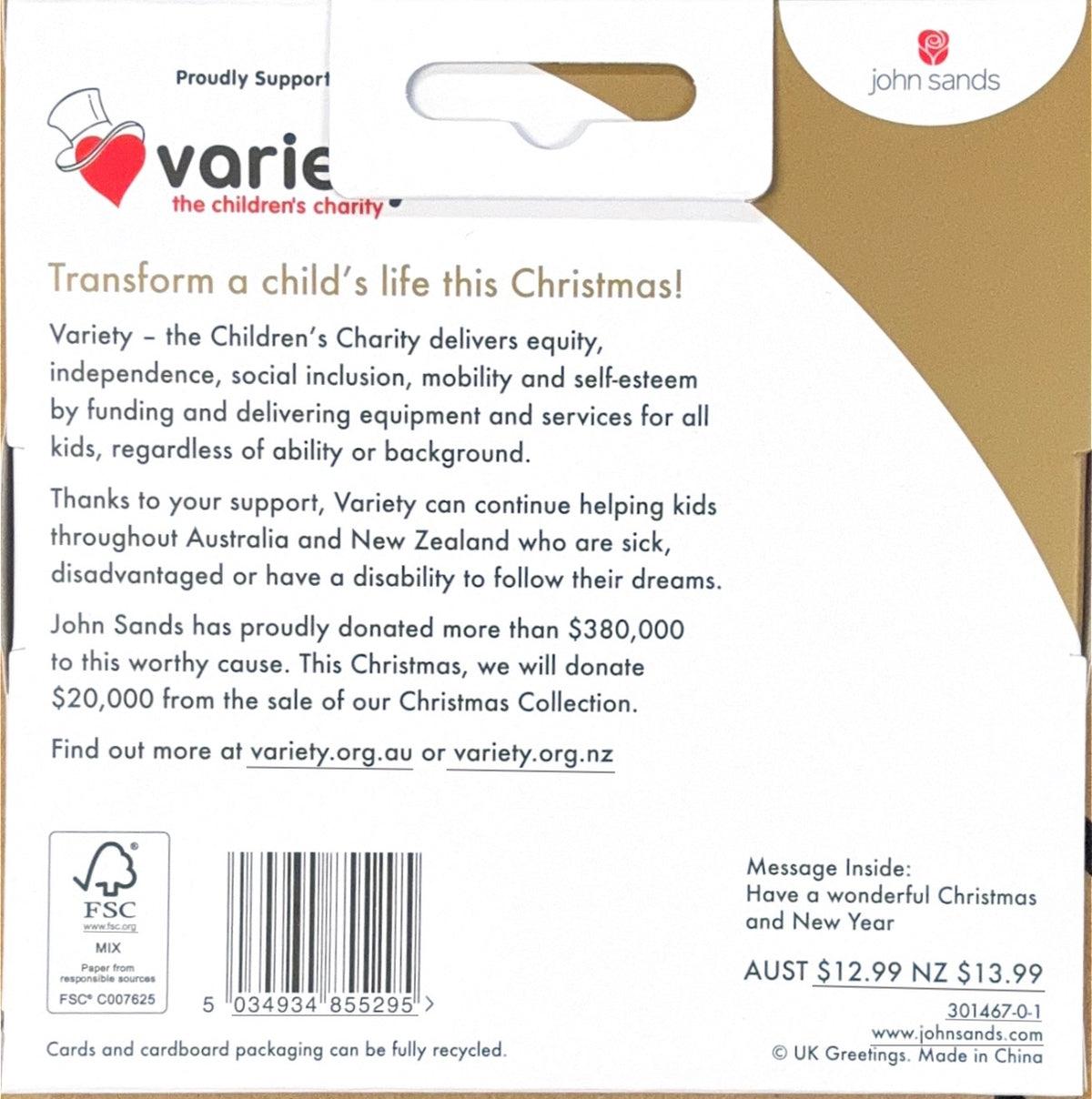 Charity Christmas Boxed Cards/ Christmas Presents Holly Wreath