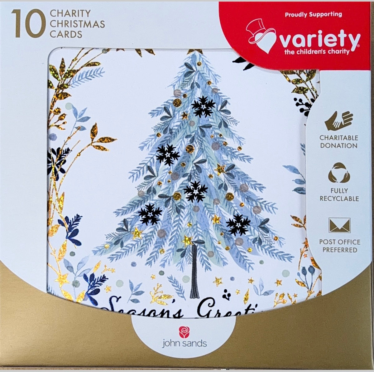 Charity Christmas Boxed Cards/ Blue Tree