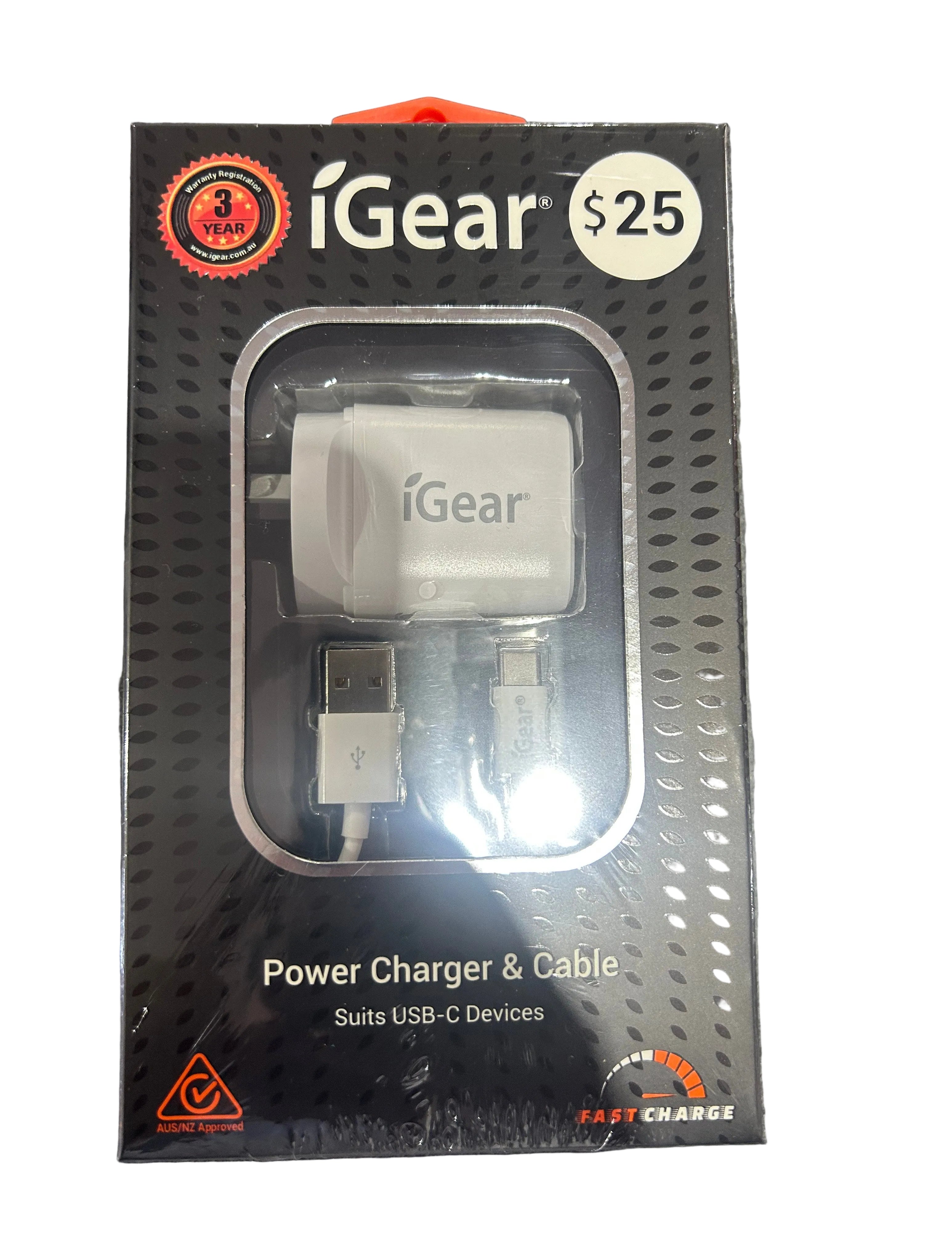 IGear Power Charger & Cable Suits All Apple and Android USB-C Devices