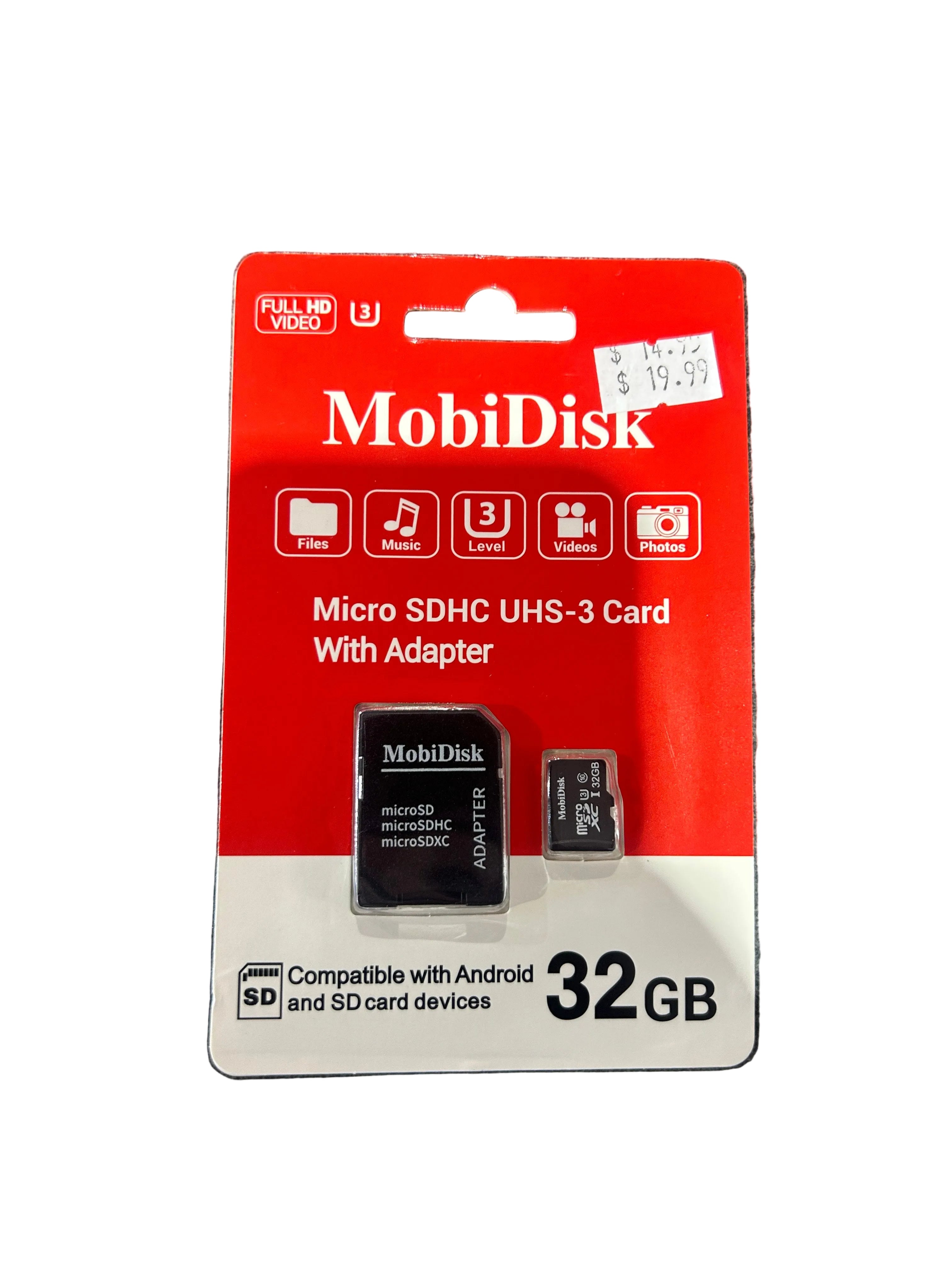 MOBIDISK MICRO SDHC UHS-3 CARD WITH ADAPTER 32GB