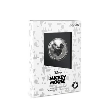 DISNEY MICKEY MOUSE ICONIC SILHOUETTES PURE SILVER COLLECTIBLE 1/2 OZ