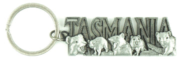 METAL KEYRING TASMANIA WORD CUT OUT