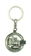 TASMANIA METAL KEYRING WITH SPIN TOWN CUT OUT