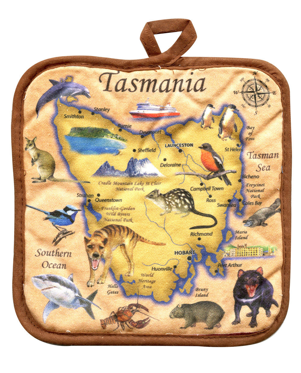 MAP OF TASMANIA POT HOLDER