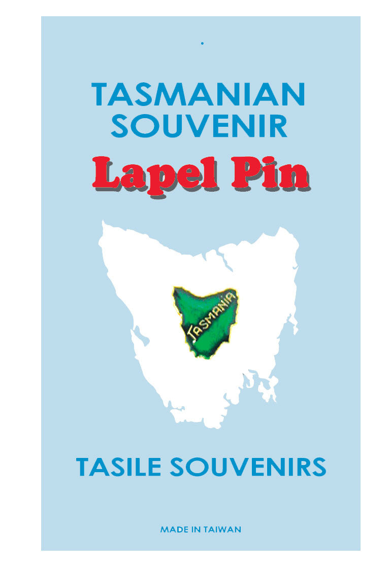 LAPEL BADGE GREEN MAP OF TASMANIA
