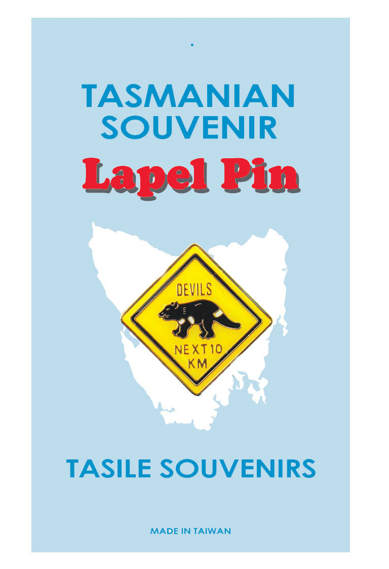 LAPEL BADGE DEVIL ROADSIGN
