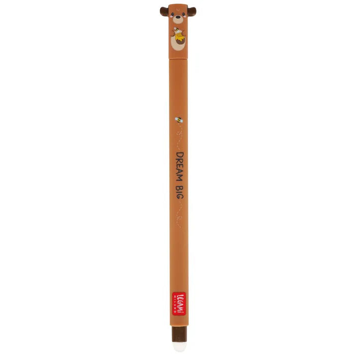 Legami - Erasable Gel Pen Ball on the End to Remove Ink Without Consuming the Paper - Red Thermal Sensitive Ink Tip Diameter 0.7 Mm - Teddy Bear