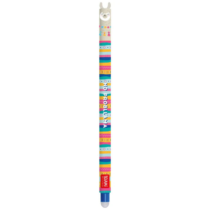 Legami Erasable Gel Pen Thermosensitive Ink 0.7 Mm Tip Diameter 15 Cm Length Blue Ink Multicoloured (Llama)