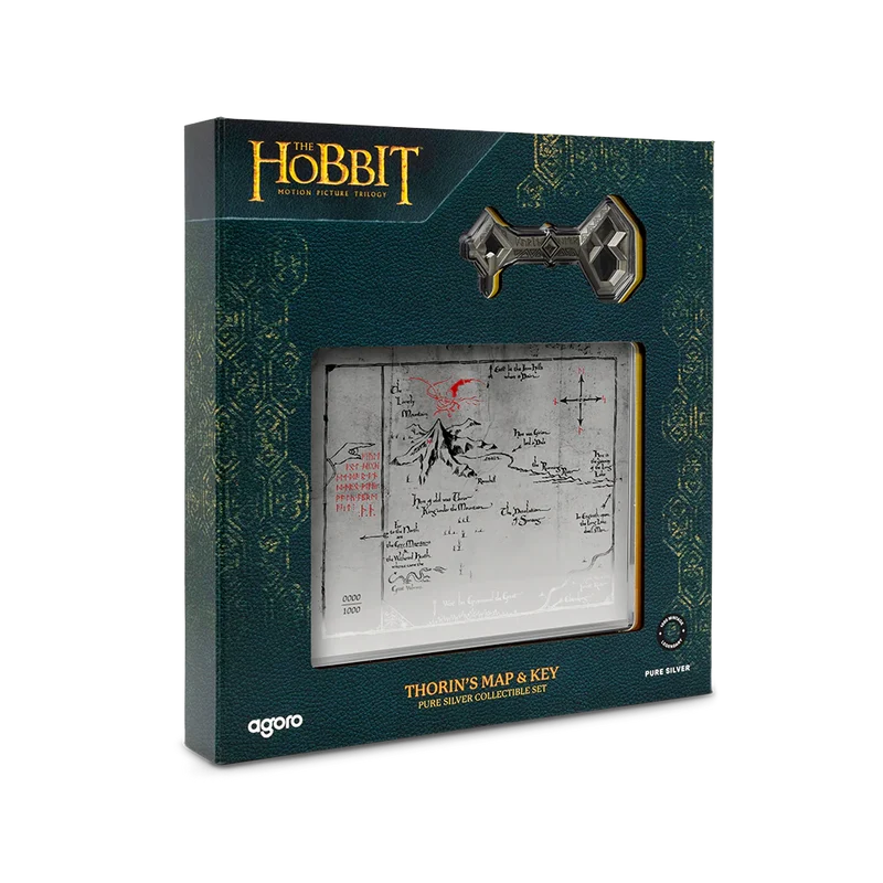 The Hobbit Thorin's Map and Key 3/4oz Silver Coin + 5g Silver Foil Set