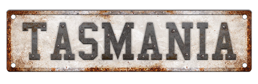 TASMANIAN WORD TINPLATE SIGN