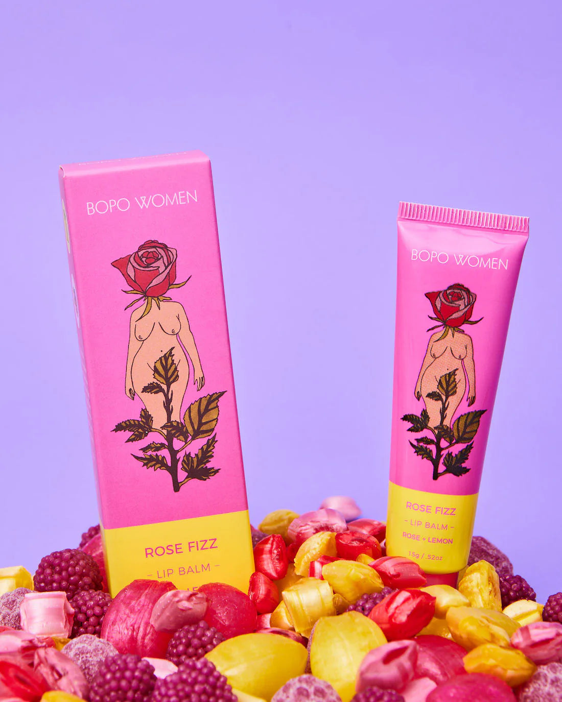 BOPO WOMEN LIP BALM ROSE FIZZ