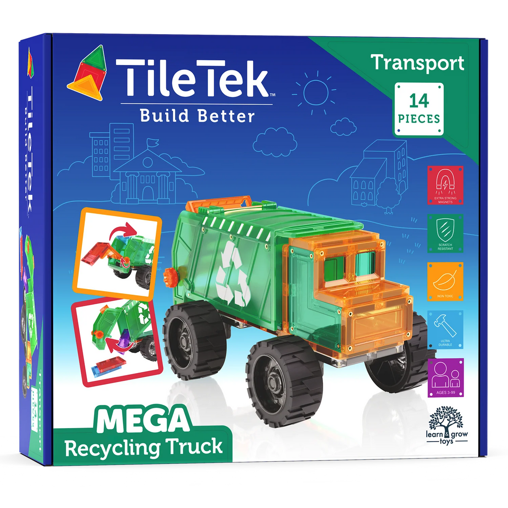 TILETEK BUILD BETTER TRANSPORT MEGA RECYCLING TRUCK 14 PIECES